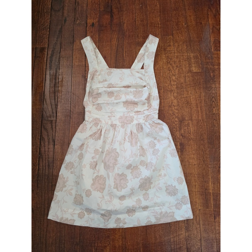 FREE PEOPLE Meet Me in Maui Floral Cream Cottagecore Baby Doll Mini Dress sz M - Picture 8 of 8